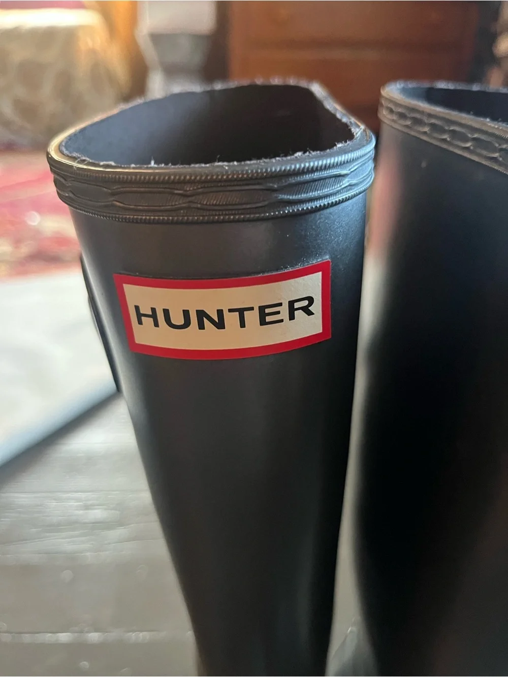 Hunter Black Tall  Rain Boots